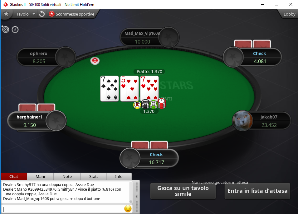 Pokerstars tavolo