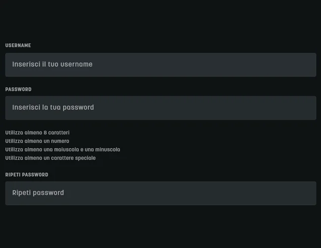 Compila il modulo con i tuoi dati: