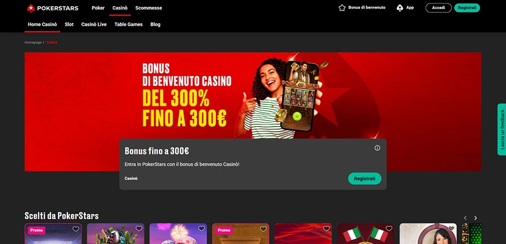 Screenshot: Pagina Principale PokerStars
