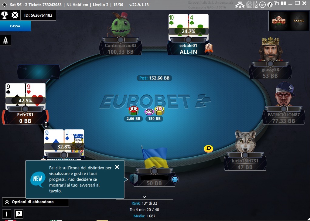 Eurobet poker sales