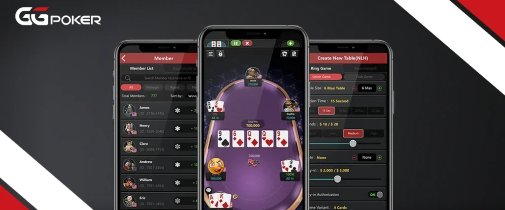 Applicazione GGPoker su dispositivi mobili