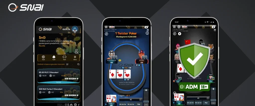 Applicazione Snai Poker su dispositivi mobili