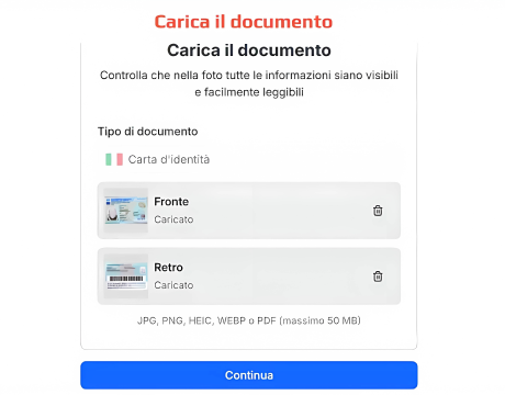 Verifica e convalida dell'account: 