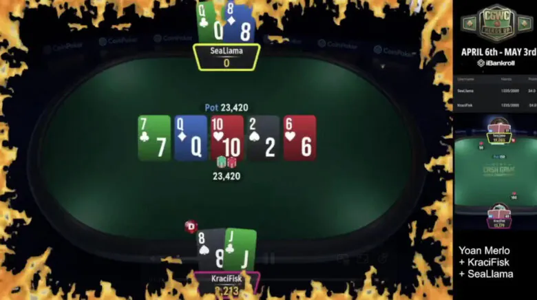 SeaLlama contro KraciFisk su CoinPoker
