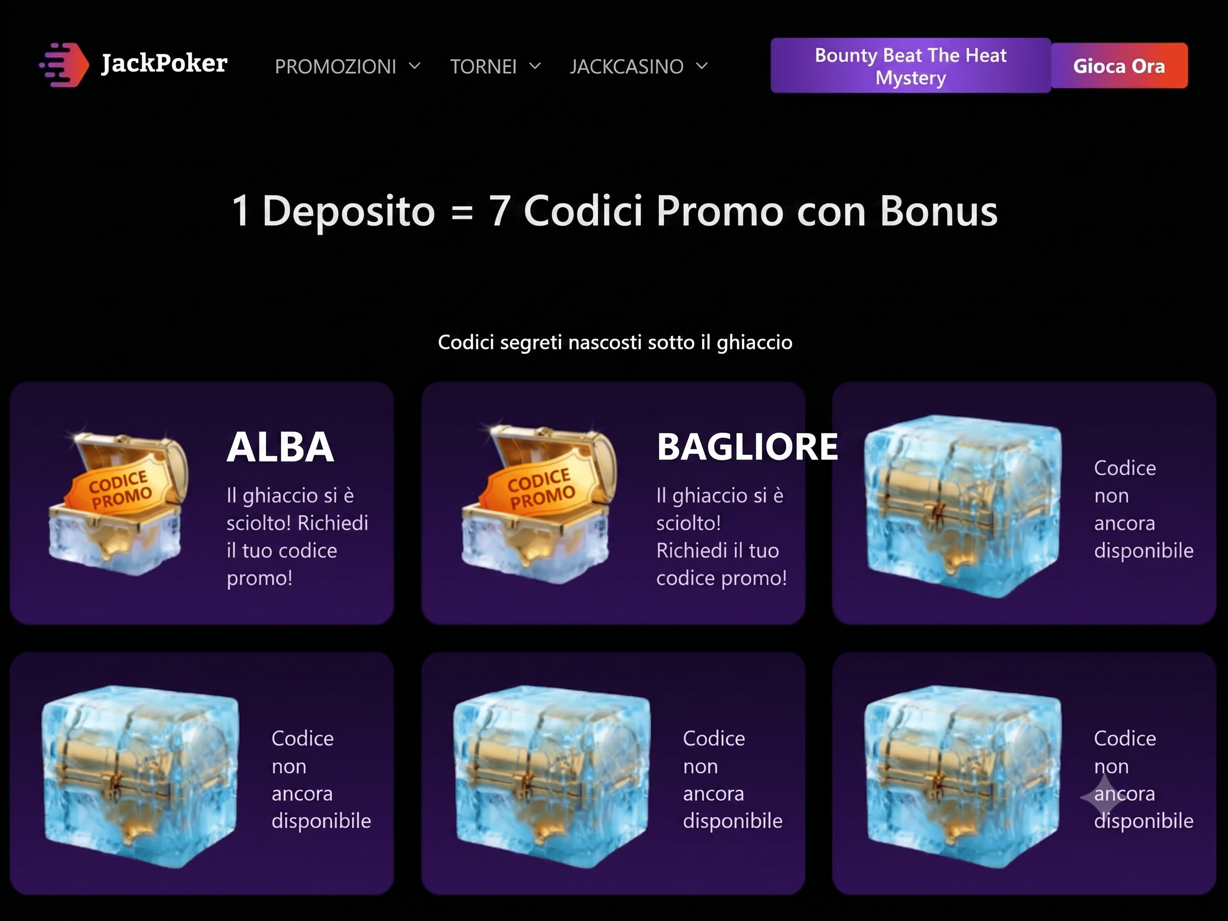 Panoramica dei bonus "The Cube": JackPoker