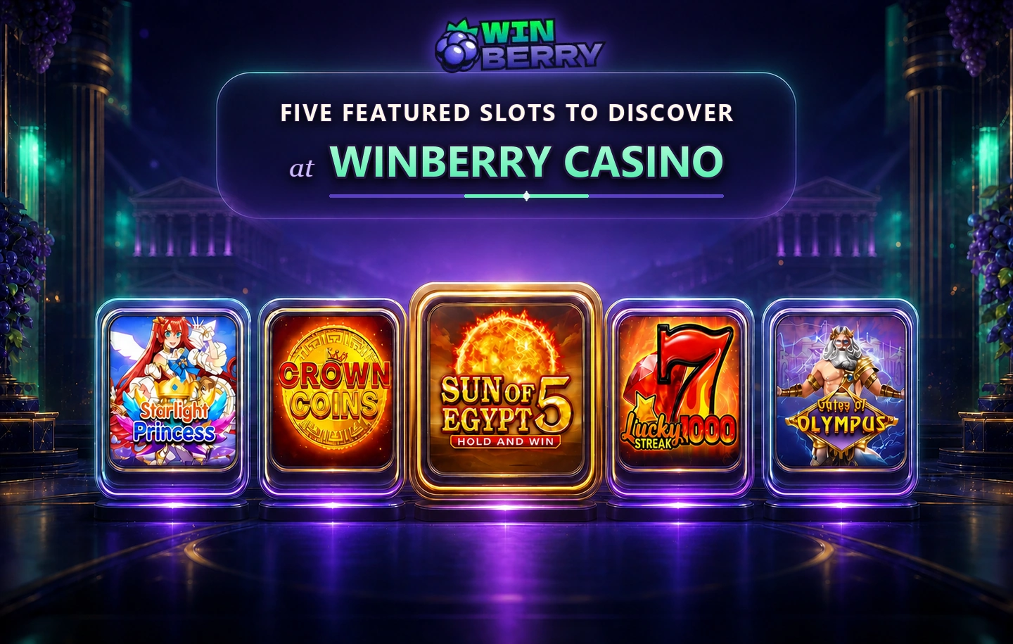 Cinque slot in evidenza da scoprire su Winberry Casino