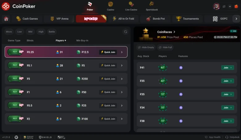 Lobby K-Poker