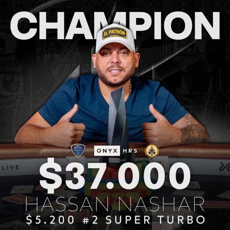 Primo trofeo della serie nel $5,200 Super Turbo con 28 entries. Dopo un deal a cinque, il senegalese Hassan Nassar detto “El Patron” vince il titolo e incassa $37K.