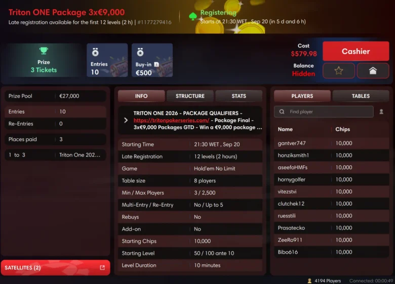 Triton ONE Package: 3x€9.000