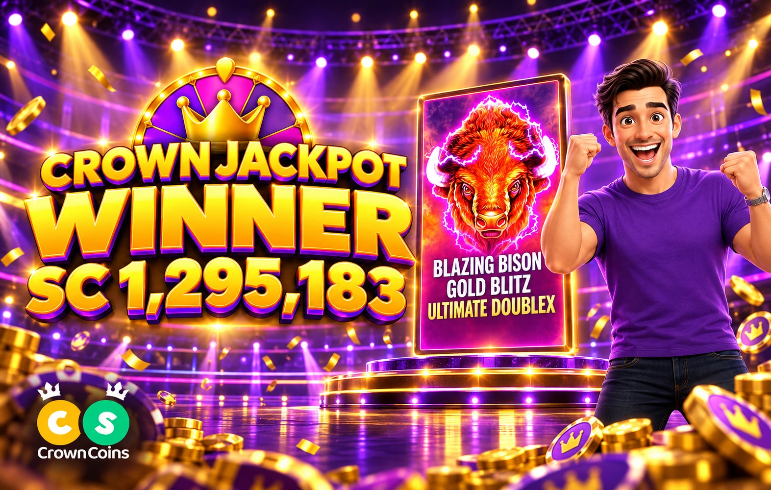 Jackpot da 1.295.183 SC su CrownCoins: la vincita record e come tentare la fortuna con il Crown Jackpot